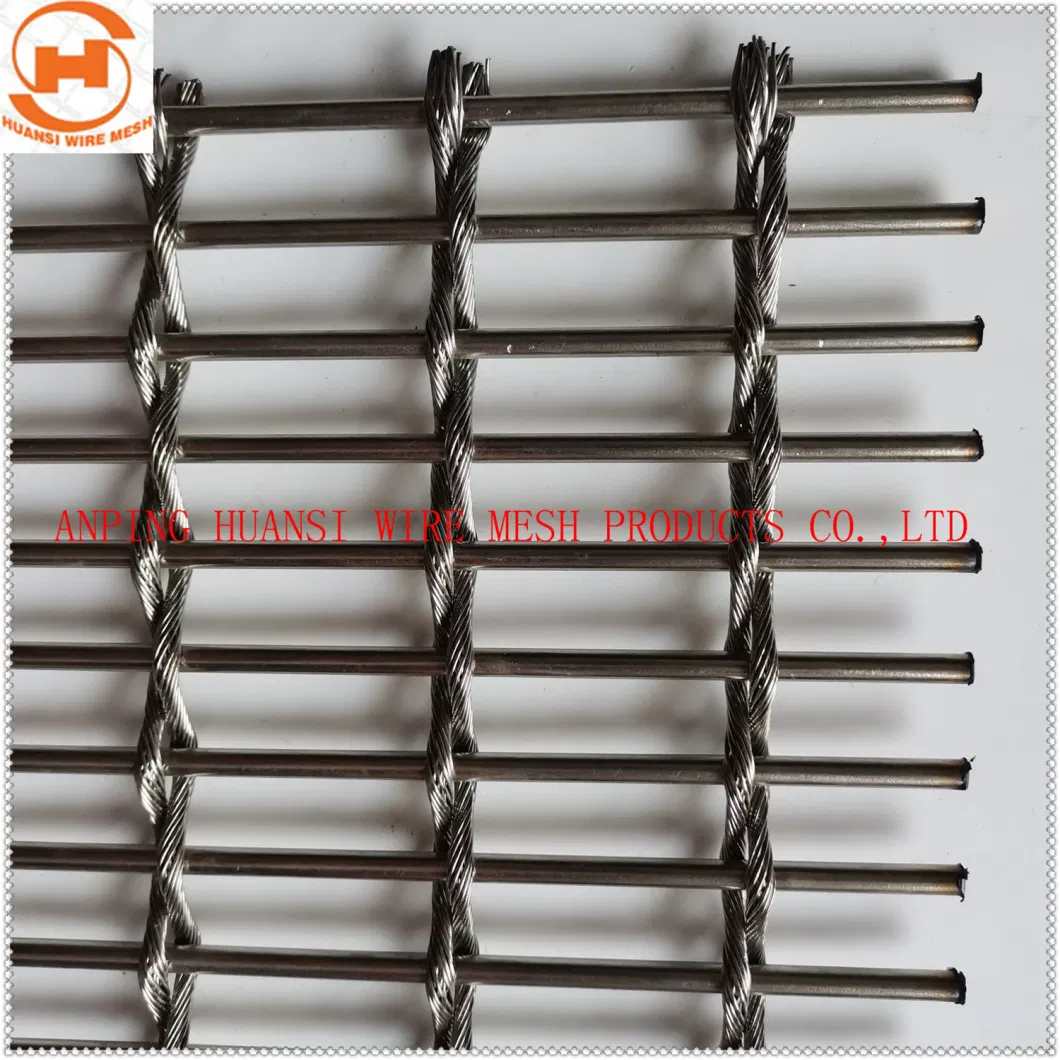 Exterior Wall Decorative Architectural Stainless Steel Cable Rod Metal Wire Mesh