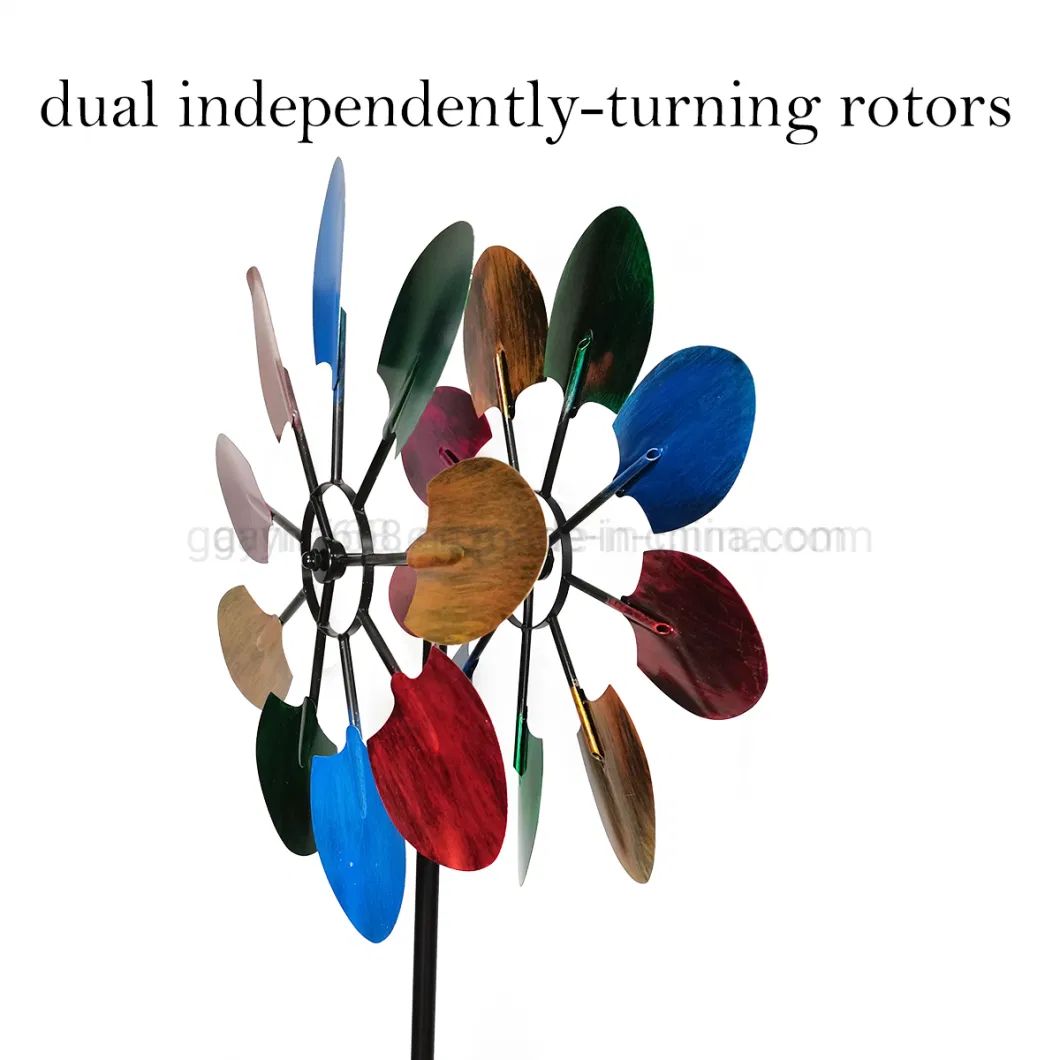 Water-Resistant Spoon-Shaped Colorful Windmill Wind Spinner Garden Stake for Garden Decorations&Ornaments