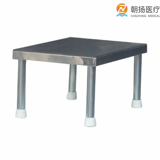 Hospital Bed Stainless Steel Patient Footrest Single Step Stool Cy